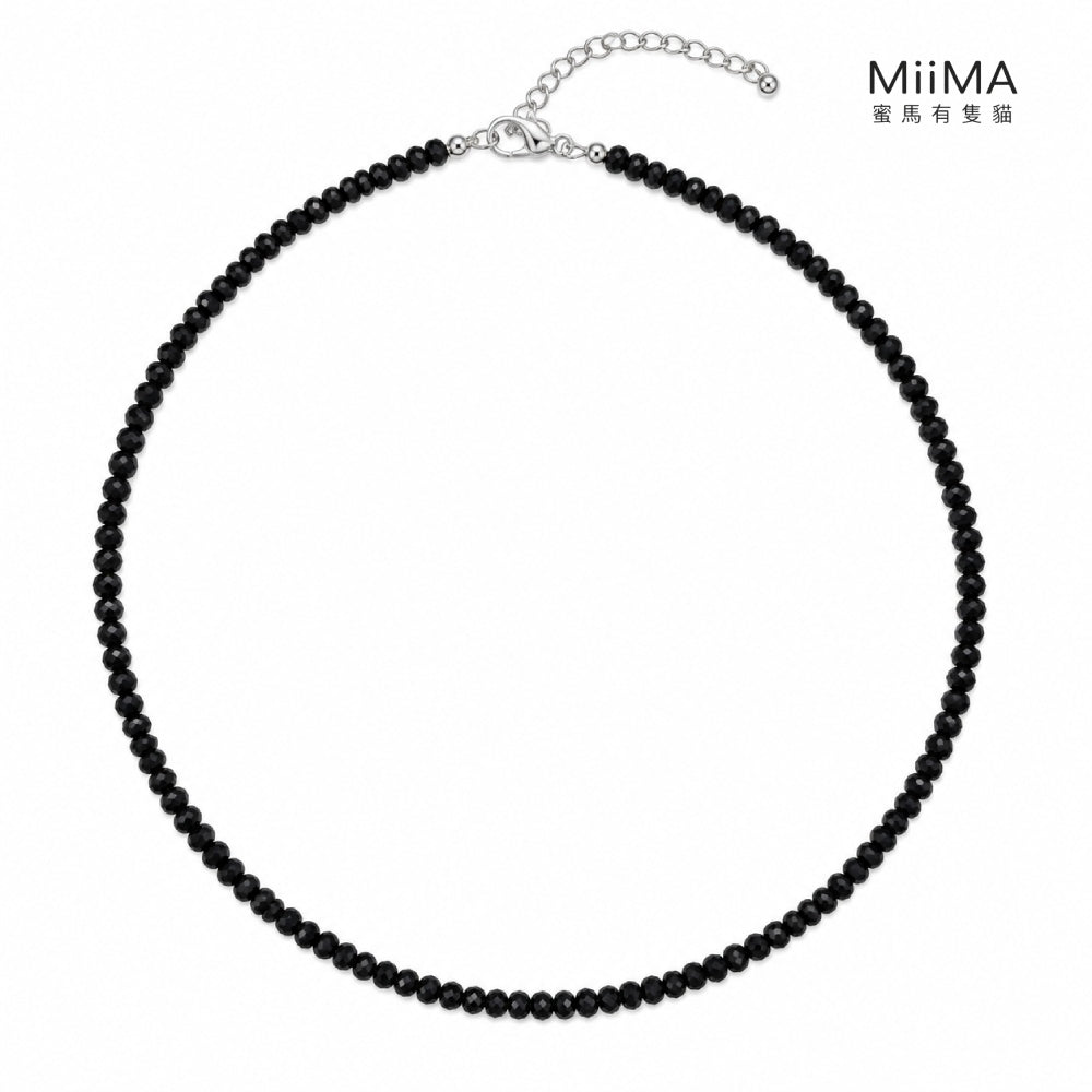 天然黑色刻面 尖晶石項鍊商品圖片｜MiiMA 蜜馬有隻貓