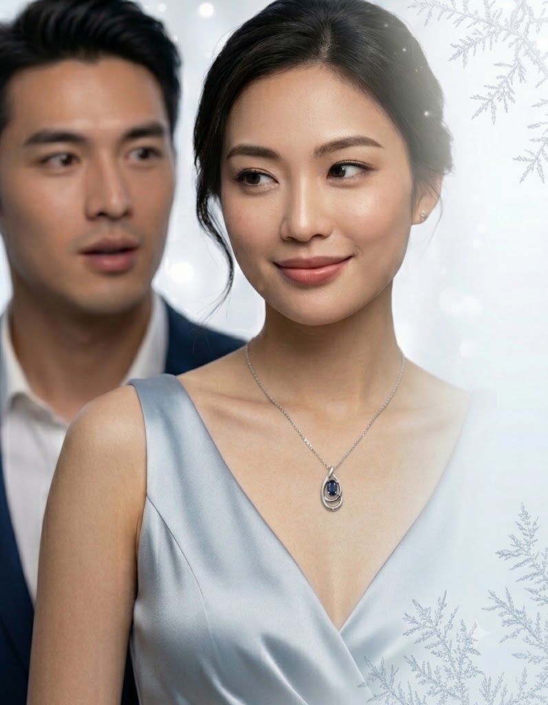 冰雪女王天然藍寶石墜鍊