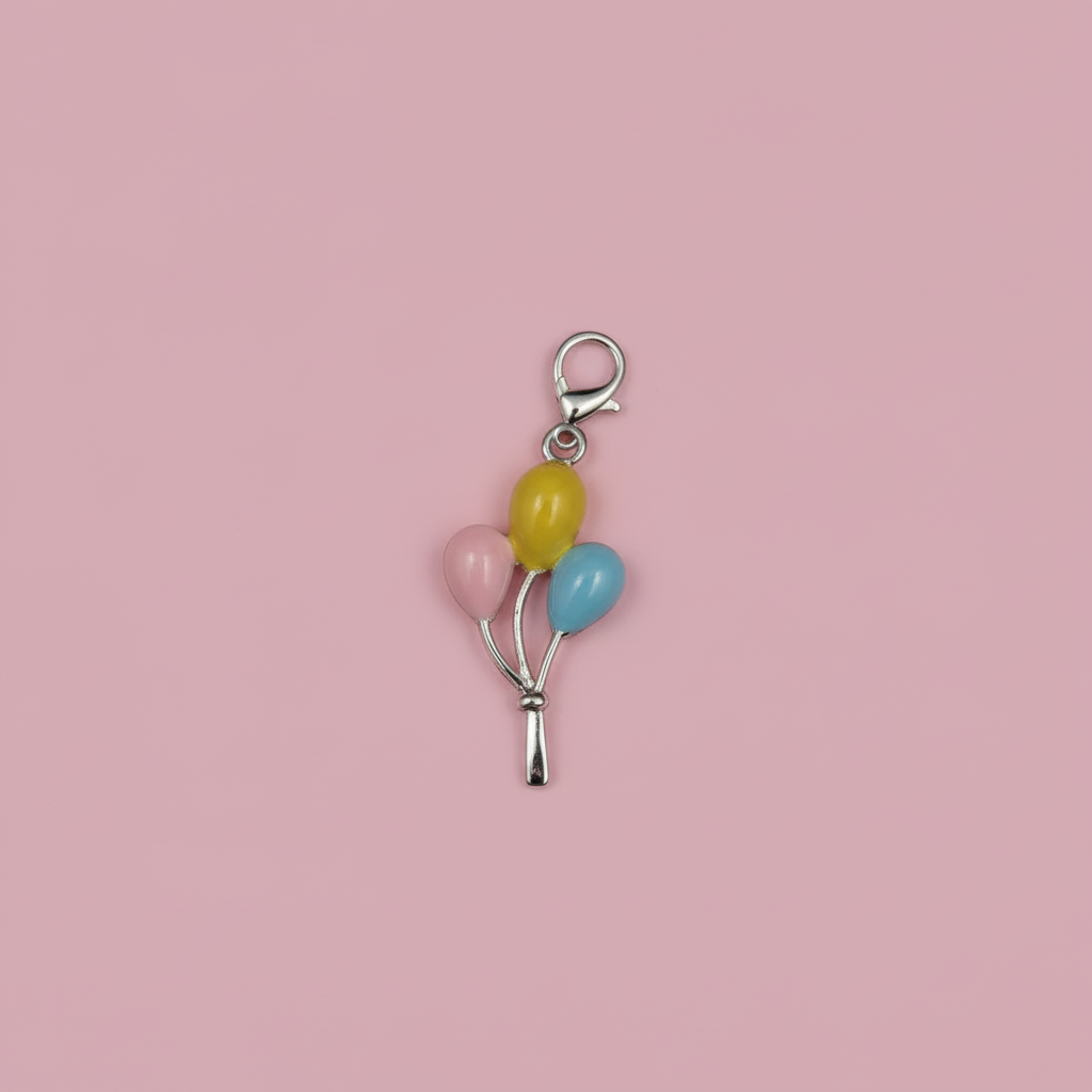 Balloon charm with matching pink background