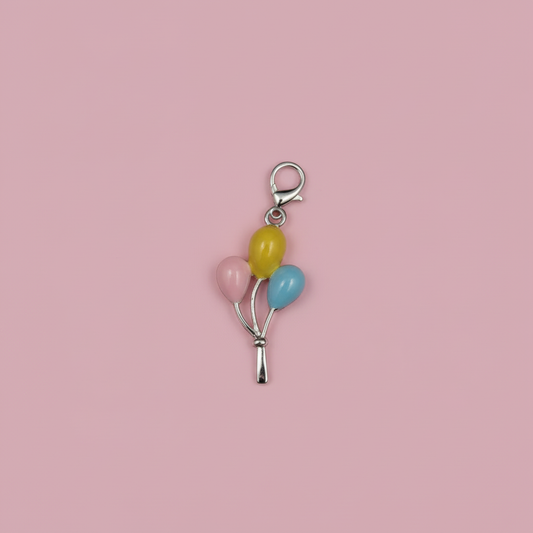 Balloon charm with matching pink background